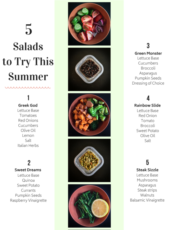 5 salad combinations to try.